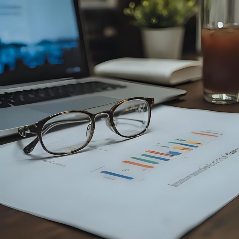 cybersecurity assessment sitting on desk in front of laptop with glasses on top