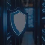 Servers with a shield in front representing cybersecurity policy