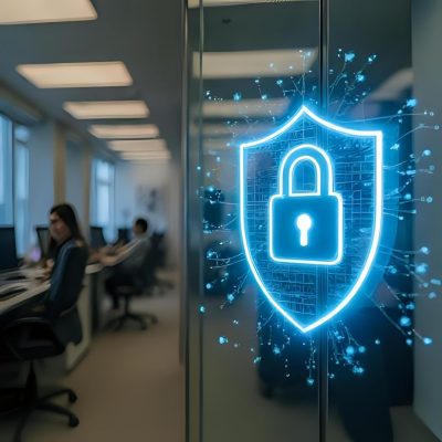 hipaa compliant it service shield in front of office