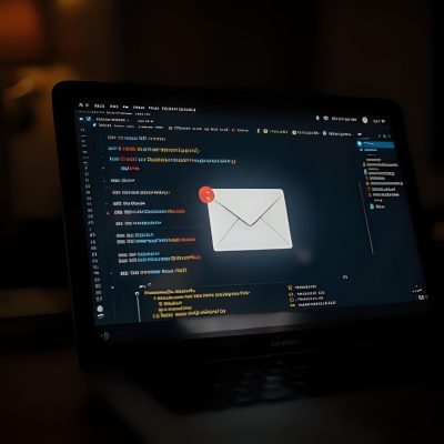 spam email phishing attempt on laptop